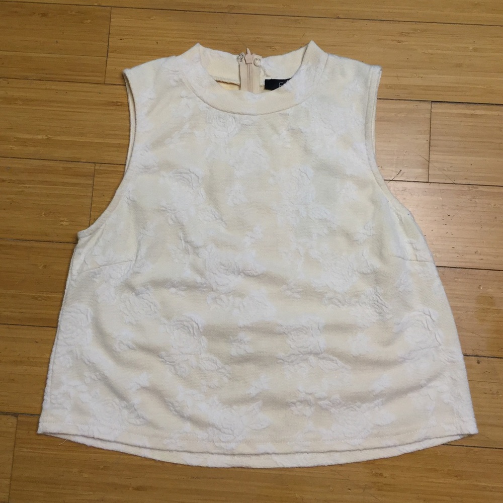Forever 21 Creme Crochet Crop Top